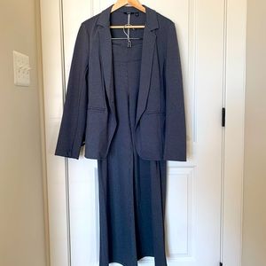 Betabrand yoga pants suit grey striped